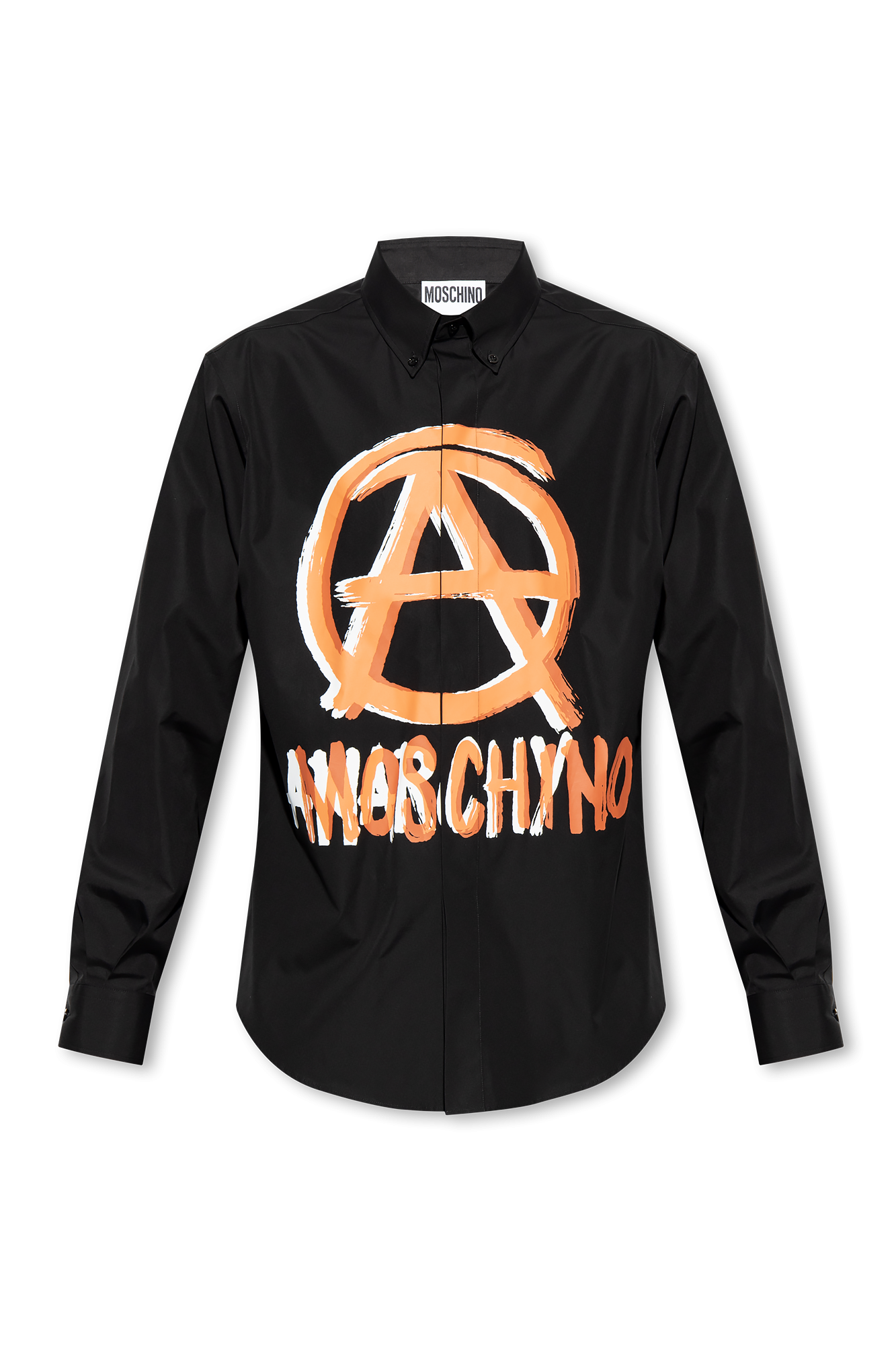 Moschino peace sign discount monogram button up shirt